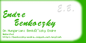 endre benkoczky business card